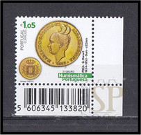 Portugal 2022 Numismática Portuguesa  3.º Grupo D. Maria II Coin Coins Monnaie Corner Sheet Moeda - Unused Stamps