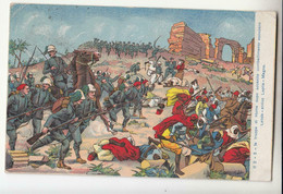 1912 GUERRA ITALO-TURCA Cartolina LE TRUPPE Di HOMS OCCUPANO LEPTIS MAGNA+timbro P.M.-LL210 - Otras Guerras