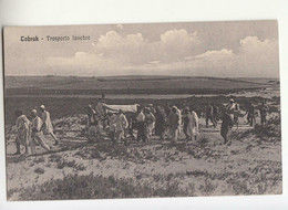 1912 Cartolina CIRENAICA TOBRUK-TRASPORTO FUNEBRE+vera FOTO B/N+timbro 30° RGT FANTERIA+3° BATTAGLIONE+viaggiata-LL212 - Libia