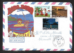 Polynésie Française  Lettre  Du 21 01  1982 De Papeete Pour Thionville - Storia Postale
