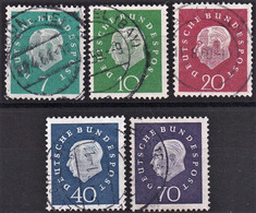 RFA BUND 1959 MiNr 302 / 306 5 W Komplett Gestempelt Oblitérés (1) - Gebraucht