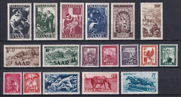 SAAR - ANNEE COMPLETE 1949 - YVERT N°250/267 * MLH - COTE = 198.5 EUR. - Neufs