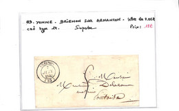 89 - YONNE -  BRIENON SUR ARMANCON - Lettre Du 7/06/1842 , Cad Type 14 - ( Voir Scan) - 1801-1848: Voorlopers XIX