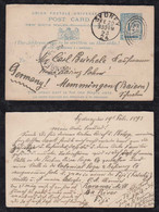 New South Wales Australia 1893 Stationery Question/reply Postcard SYDNEY X MEMMINGEN Bavaria Germany - Cartas & Documentos