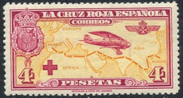 Edifil 348* Cruz Roja Correo Aéreo 4 Pts Nuevo Con Imperceptible Señal De Charnela - Nuevos