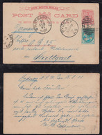 New South Wales Australia 1901 Uprated Stationery Postcard SYDNEY X STUTTGART Germany - Cartas & Documentos