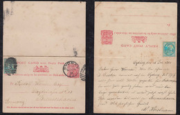 New South Wales Australia 1901 Uprated  Question/Reply Stationery Postcard SYDNEY X BREMERHAVEN Germany - Covers & Documents