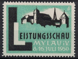 DDR 1950 Poster Stamp Vignette Reklamemarke Leistungsschau Mylau I.V. - Viñetas De Fantasía