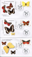 Germany Deutschland FDC Mi# 2500-4 - Fauna, Butterflies - FDC: Covers