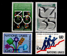 UNITED NATIONS GENEVE, 1980,  MNH Stamps, UNO 35 Years + Economic Councel,  SG Nrs 93-94, + 96-97, Scannr. 22020 - Neufs