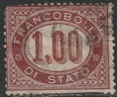 Italy 1875 Sc O5 Italia Servizio 5 Official Used Faulty Trimmed - Dienstzegels