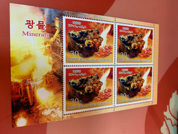 Korea Stamp Sheet Mineral For Rail Industry MNH - Korea, North
