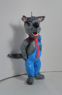 Christmas Tree Toy. Gray Wolf. From Cotton. 13,5 Cm. New Year. Christmas. Handmade. - Schmuck Und Dekor