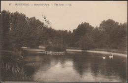 The Lake, Homefield Park, Worthing, Sussex, 1916 - Lévy Postcard LL37 - Worthing