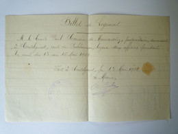 2022 - 2219  CASTELGINEST  1922  :  BILLET De LOGEMENT  Adressé à M. Le COMTE Paul COUSIN De MAUVAISIN   XXX - Non Classés