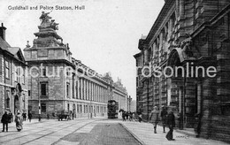 HULL GUILDHALL AND POLICE STATION OLD B/W POSTCARD YORKSHIRE - Hull