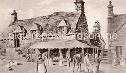 DOLGELLEY Dolgellau MARKET HOUSE 200 YEARS AGO OLD B/W POSTCARD WALES - Merionethshire