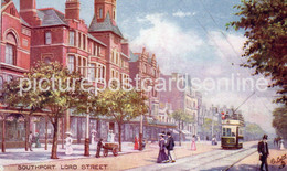 SOUTHPORT LORD STREET OLD COLOUR ART POSTCARD TUCK OILETTE 7480 LANCASHIRE - Southport