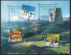 MiNr. 1937 - 1940 (Block 39) Schweiz2005, 6. Sept. Blockausgabe: 100 Jahre Naturfreunde Schweiz - Blocs & Feuillets