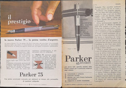 1967 - Penne PARKER - 2 Pag. Pubblicità Cm. 13 X 18 - Stylos