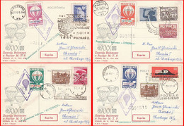 1961 Balloon Mail - Transported In A Balloon | SYRENA | POZNAN | KATOWICE | POLONEZ - Balloons