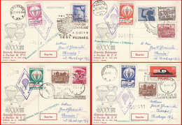 1961 Balloon Mail - Transported In A Balloon | SYRENA | POZNAN | KATOWICE | POLONEZ - Globos