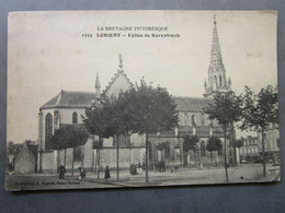 CPA 56 Morbihan  LORIENT  - La Place De L'église De KERRENTRECH Collection A. Waron Saint Brieuc  1915 - Lorient