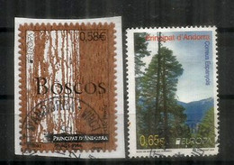 ANDORRE. EUROPA 2011 .Protection Des Forêts, 2 Timbres Oblitérés Andorre, 1 ère Qualité (timbre En Bois) - Used Stamps