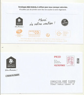 PAP POSTREPONSE FONDATION ABBE PIERRE  LOT 100096. - Prêts-à-poster: Réponse /Ciappa-Kavena