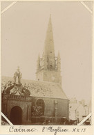 Carnac (Morbihan). L'Église. Automobiles. Bretagne. Circa 1900. - Plaatsen