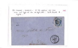 89 - YONNE - CHABLIS - ( 83 ) N° 29 Obl GC828 /cad Type 15 -16 Sept 1868 - (Dreano: 146 ) -( Voir Scan) - 1849-1876: Période Classique