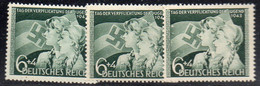 EXP871 - GERMANIA TERZO REICH 1943,  Unificato N. 762 Hitlerjugend ***  MNH : 3 Esemplari (big30) - Unused Stamps