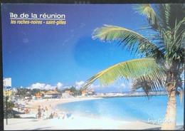 ► LA REUNION -    Plage LES ROCHES NOIRES ST GILLES - Timbre Coeur Jean Louis Scherrer - Reunion