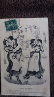 Delcampe - CPA FANTAISIE FOKLORE DANSE PLAISIRS CHAMPETRES 2 BAISERS COUPLES PATOIS 1910 CELESTIN ? - Tänze