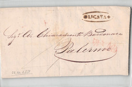 AG0447 01 LICATA X PALERMO - 1851 CON TESTO - Sicily