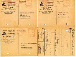 4 Kaarten ELECTRIC S.A.  Bruxelles 17 - Fourniture Pour Industrie, Automobile - Gefr. Fr 2.00   F560 - 1960-1979