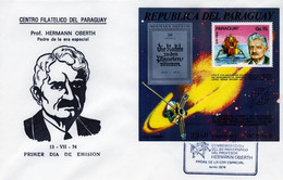 Paraguay 1974, Spave, H. Oberth, Astronomus, BF In FDC - Amérique Du Sud