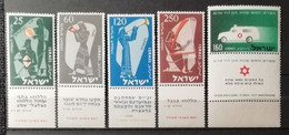 Israël 1955 / Yvert N°92-95 + 96 / ** - Unused Stamps (with Tabs)