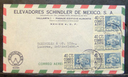 Mexico - Multifranking Advertising Cover To Switzerland 1951 Archeology Schindler Lift - Mexico
