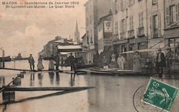 Inondations De Janvier 1910 - St Saint-Laurent-les-Macon (Ain) Le Quai Nord - Overstromingen