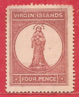 Vierges (Îles) N°5 4p Lie-de-vin Sur Rose (dentelé 15) 1867 * - British Virgin Islands