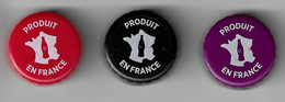 BP 5 - 3 BOUCHONS PLASTIQUES - COCA COLA - PRODUIT EN FRANCE (NOIR -  ROUGE - MAUVE) - Soda