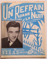 Partition Belge Ancienne Vintage Sheet Music FRANCIS LINEL : Un Refrain Dans La Nuit * 60's - Jazz