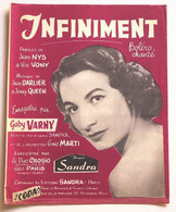 Partition Belge Ancienne Vintage Sheet Music GABY VARNY : Infiniment * 50's Belgian - Song Books