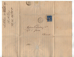 TB 3482 - 1879 - LAC - Lettre De Mr AUDRY à LE THOU MP LA ROCHELLE à PARIS Pour Mrs COMANDON & Cie à JARNAC - 1877-1920: Période Semi Moderne