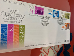 Hong Kong Stamp FDC Cover 1983 Observatory Centenary - Entiers Postaux