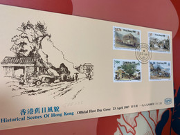 Hong Kong Stamp FDC Cover 1987 Historical Scenes - Postwaardestukken