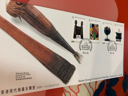 Hong Kong Stamp FDC Cover 1989 Art Sculptures - Postwaardestukken