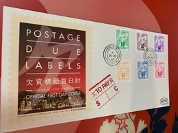 Hong Kong Stamp FDC Cover 1987 Postage Due - Enteros Postales