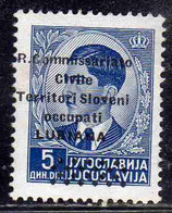 LUBIANA 1941 VARIETY VARIETÀ R. COMMISSARIATO 5d MNH - Ljubljana